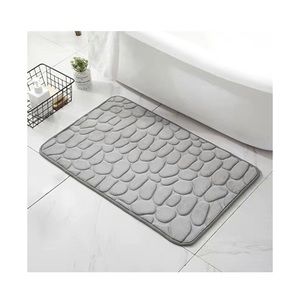 2pcs Non-Slip Flannel Pebble Bathtub Mat